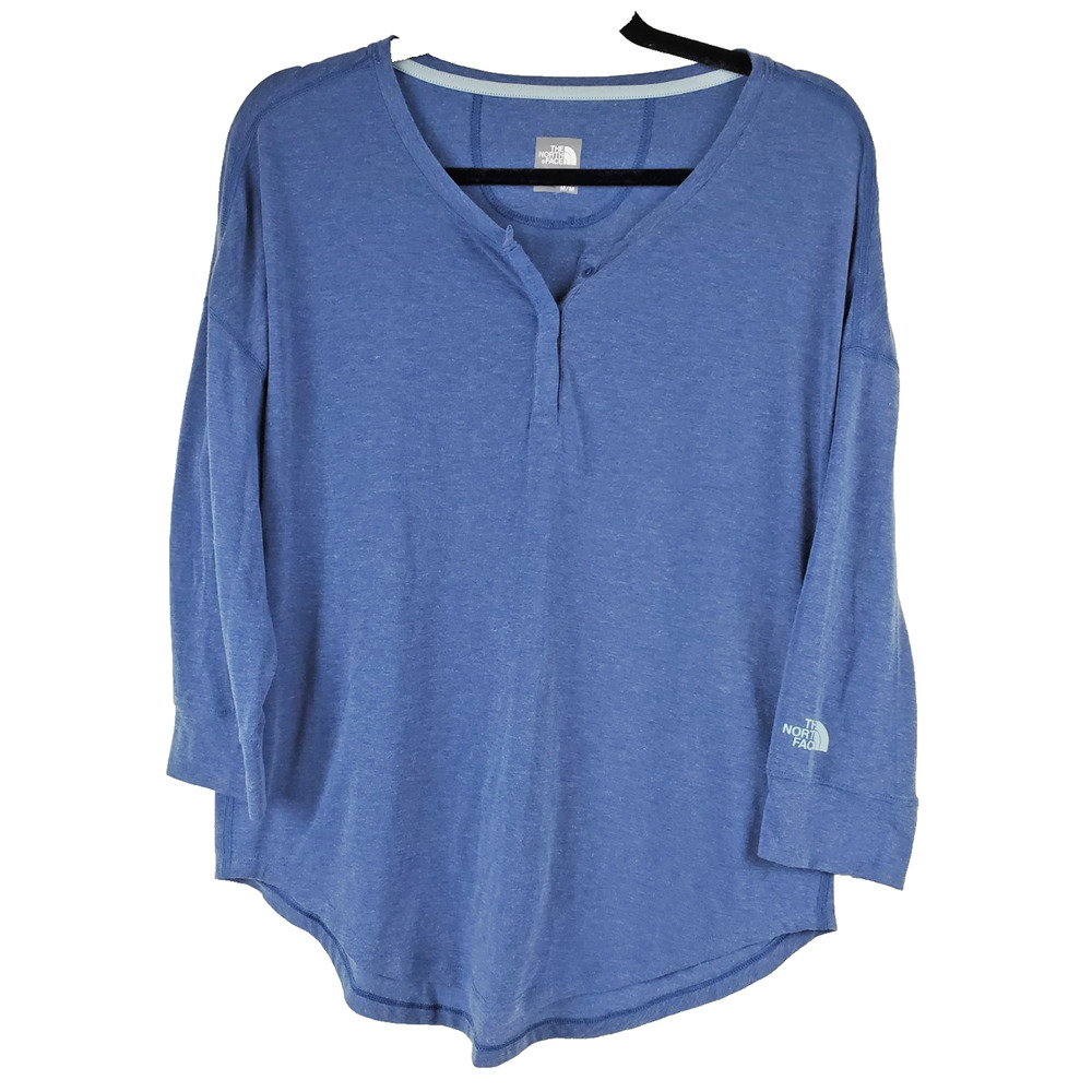 The North Face Womens Medium Top Henley Long Sleeve Outdoor SOFT Lyocell Hiking